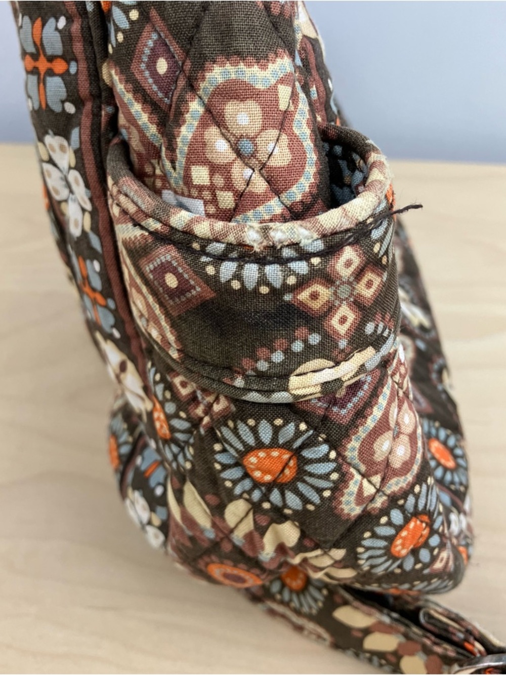 Vera Bradley Set Shoulder Bag Purse & Wallet Brown Floral Pattern - Picture 13 of 16